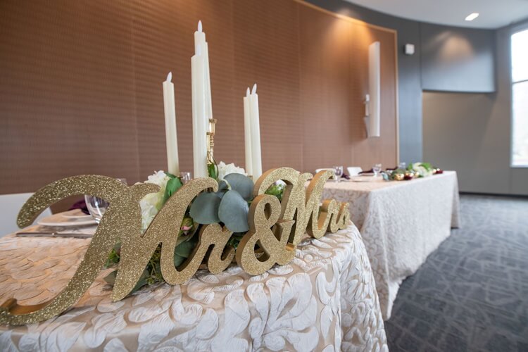 Mr and Mrs wedding table sign