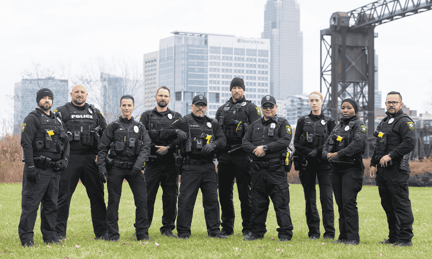 A group of police posing for a photo