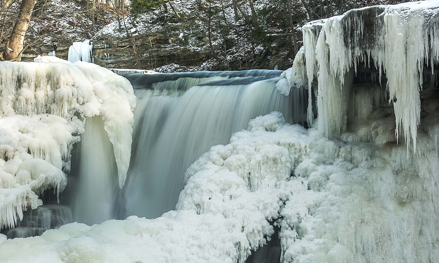 A frozen waterfall