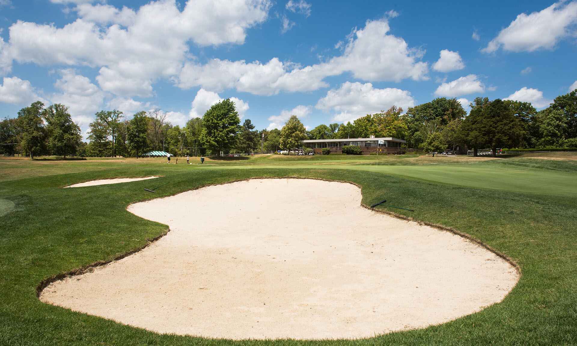 Sand traps on a golf course