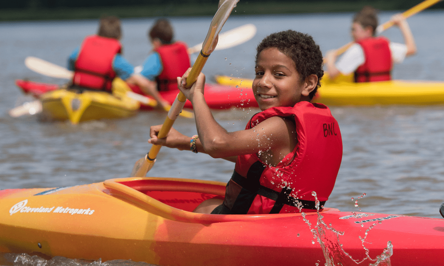 Boy kayaking