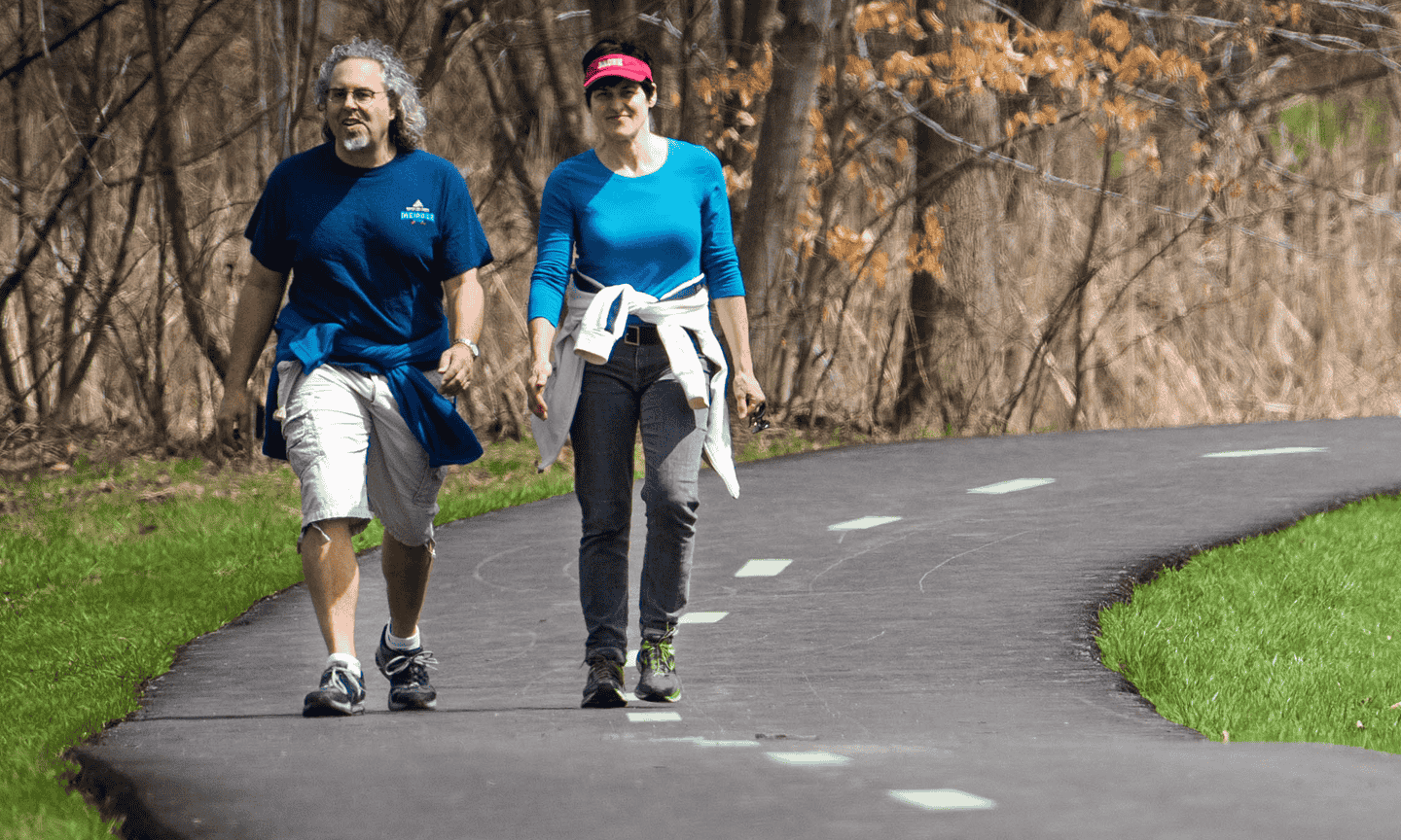 Two people hiking