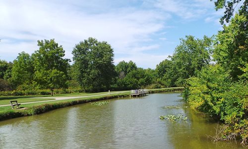 Fishing spots along a canal